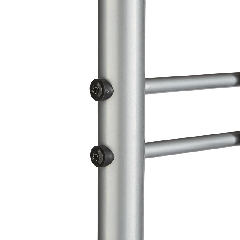 Hallway Coat Stand Steel Hall Tree with Shoe Storage, Grey