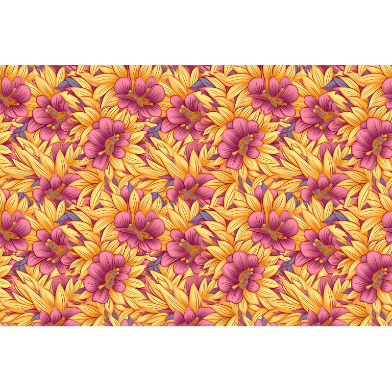 Machine Printed Comforter, Queen Comforter, Pink/Yellow Floral