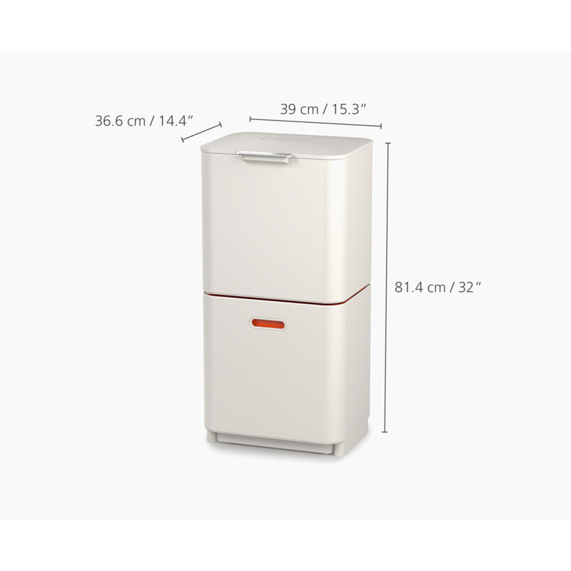Totem Waste & Recycling Dual Kitchen Trash Can, Stone, 15.85 US Gallons