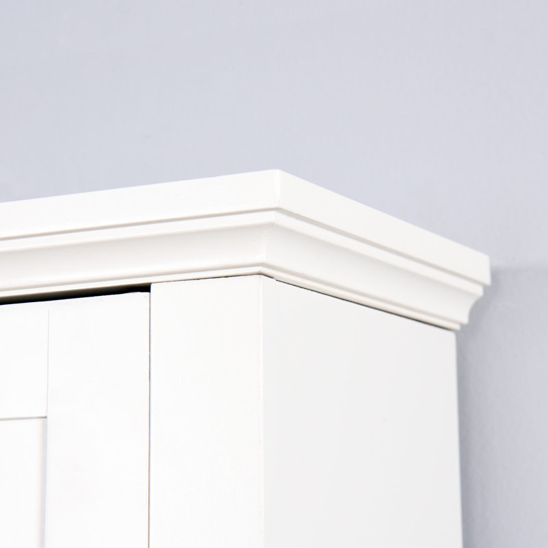 Bathroom Cabinet For Over Toilet - Spacious, Adjustable Shelf, White, 24.09x7.69x66.2 Inch White Organizer Stylish,