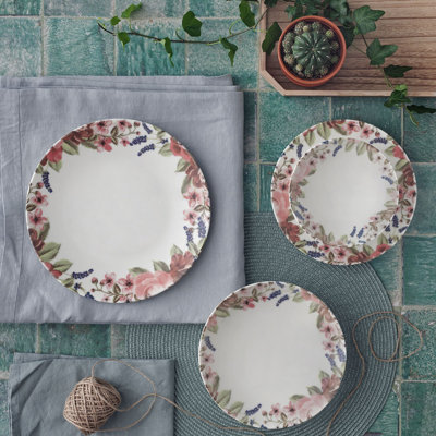 Porcelain China Dinnerware Set 24 Piece - Service for 6
