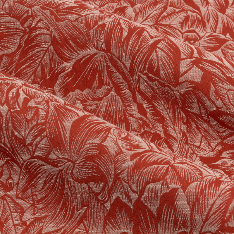 Jacquard Eyelet Curtains, 117 W x 183 D cm, Orange