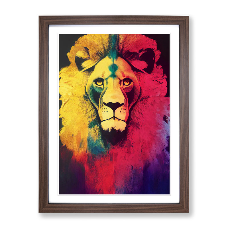 Colours Of The Lion - Framed Print, 64cm H x 46cm W x 2cm D, Walnut