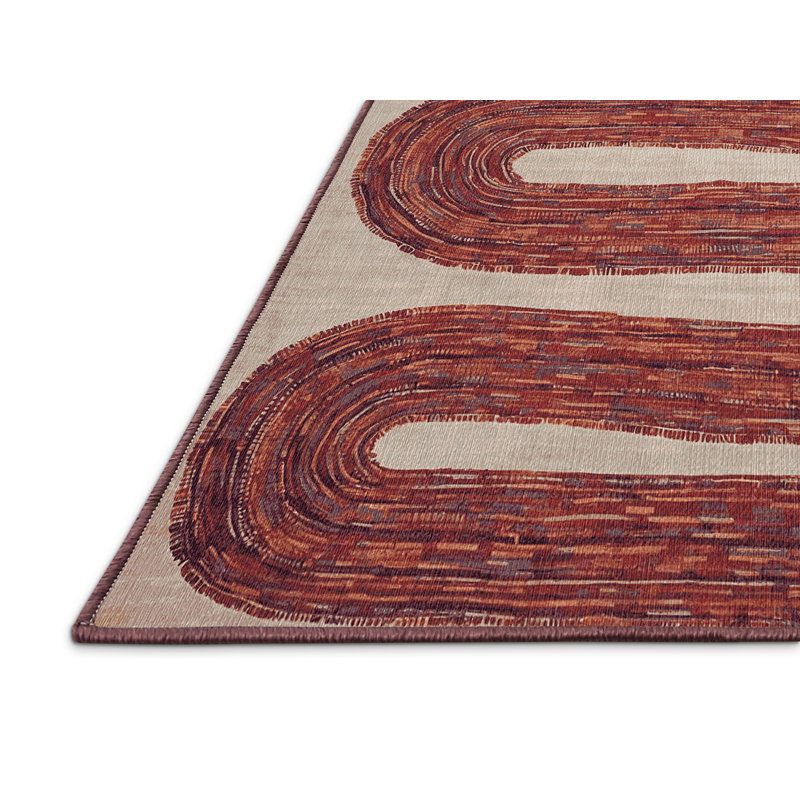 Tapis rouge lavable à la machine, Rectangle de 5 pi x 8 pi