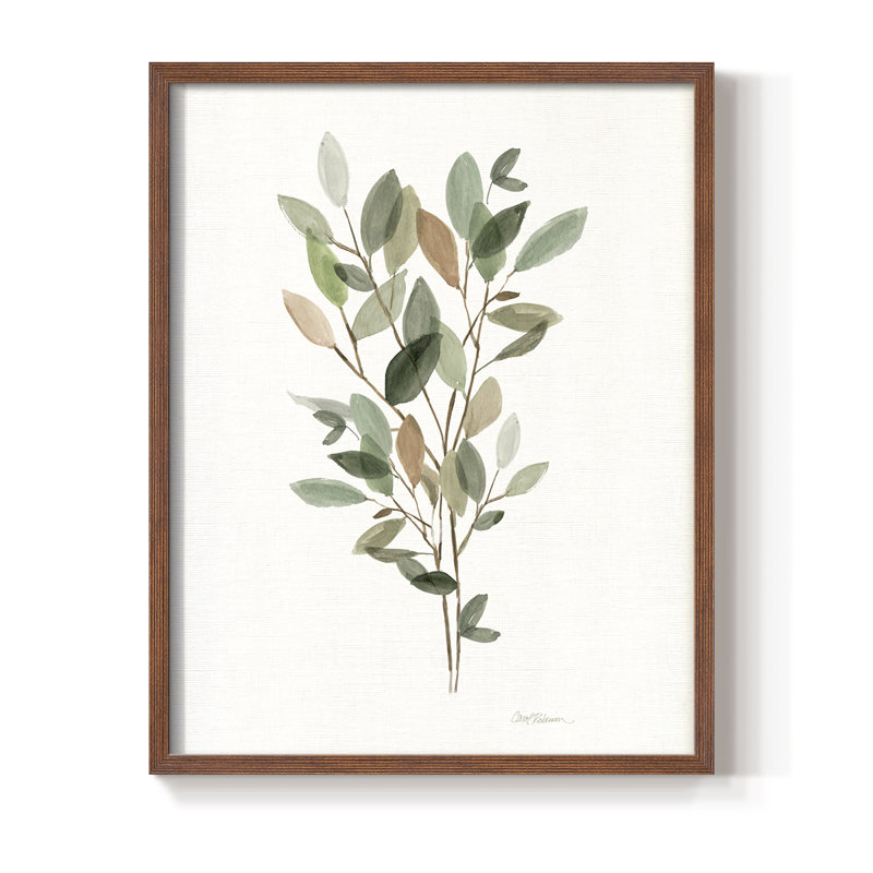«Leafy Botanical II», reproduction encadrée - bois massif, Noyer, H 30 po x l 24 po
