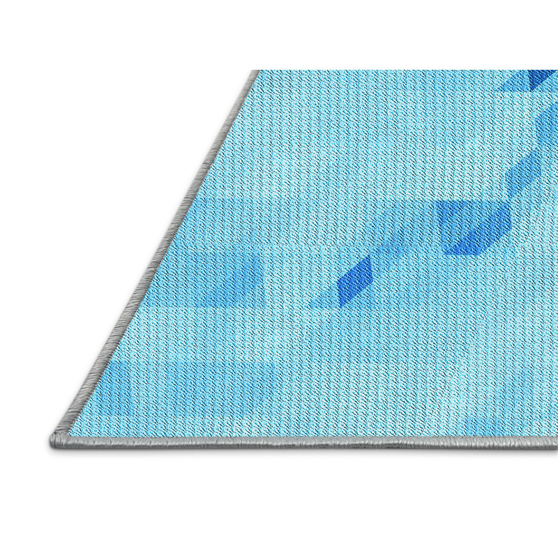 Tapis 100% à motifs lavables à la machine 2989 Pat3593 LBLU, Rectangle 2 pi x 3 pi