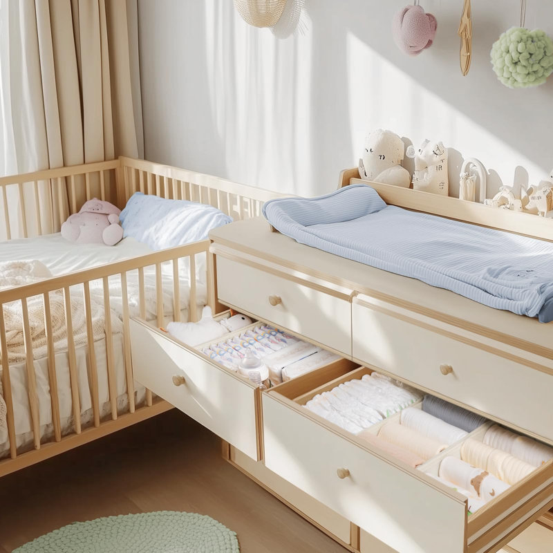 Ensemble de 10 tiroirs de rangement pour commode pour vêtements de bébé, sous-vêtements, organisation de garde-robe pliable et bacs de rangement, beige