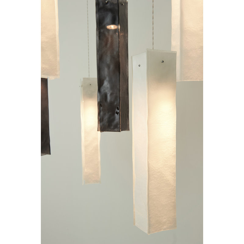 7 - Light LED Pendant, White/Black, 12