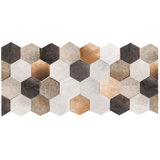 Llamativo Cowhide Geometric Area Rug in Brown