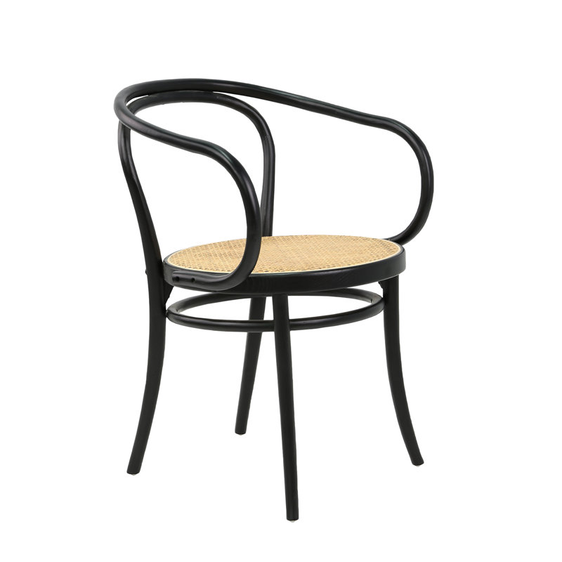 Fauteuil bistro en bois massif Diane, Noir