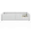 Lit plateforme simple tapissier avec garde-corps