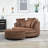 Upholstered Barrel Chair With Ottoman-108805425