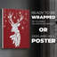 White Deer and Hanging Stars -Canvas Print Only - NOT FRAMED-18125756
