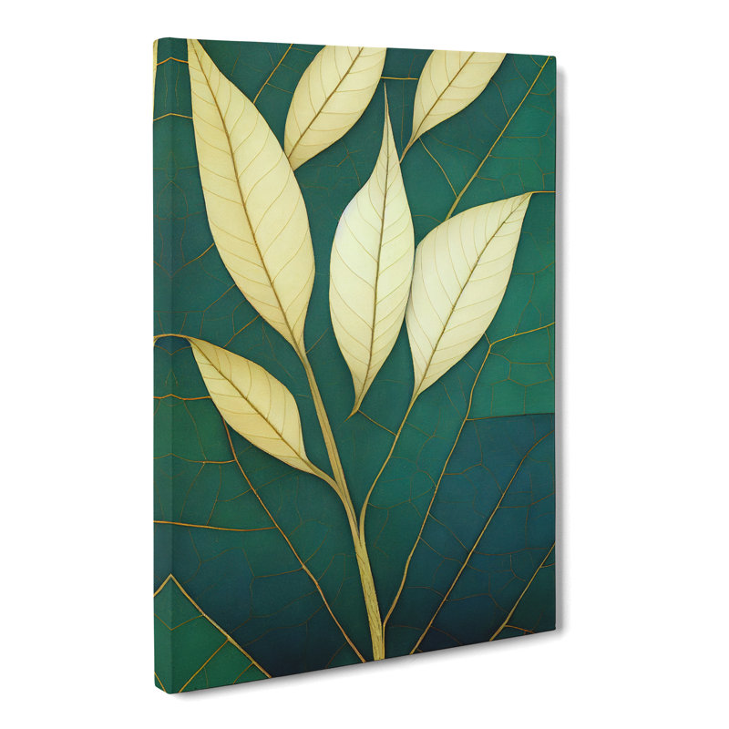 Uddevalla Ivy Leaf Geometric - Wrapped Canvas Print, 76cm H x 50cm W x 3cm D