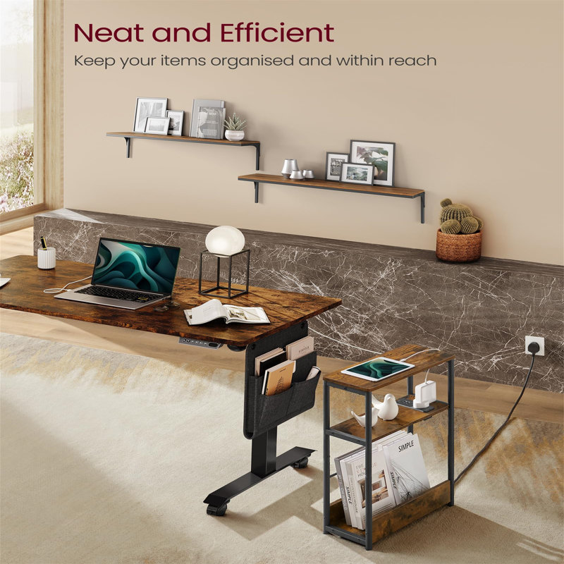 Angeletta 45cm W Metal Bedside Table