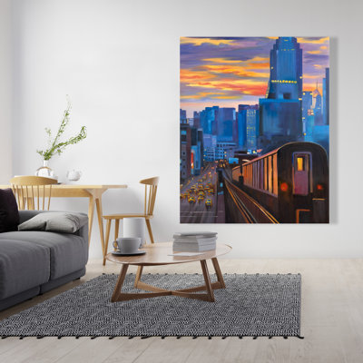 Subway in New York City Orange Train Canvas | Home Decor