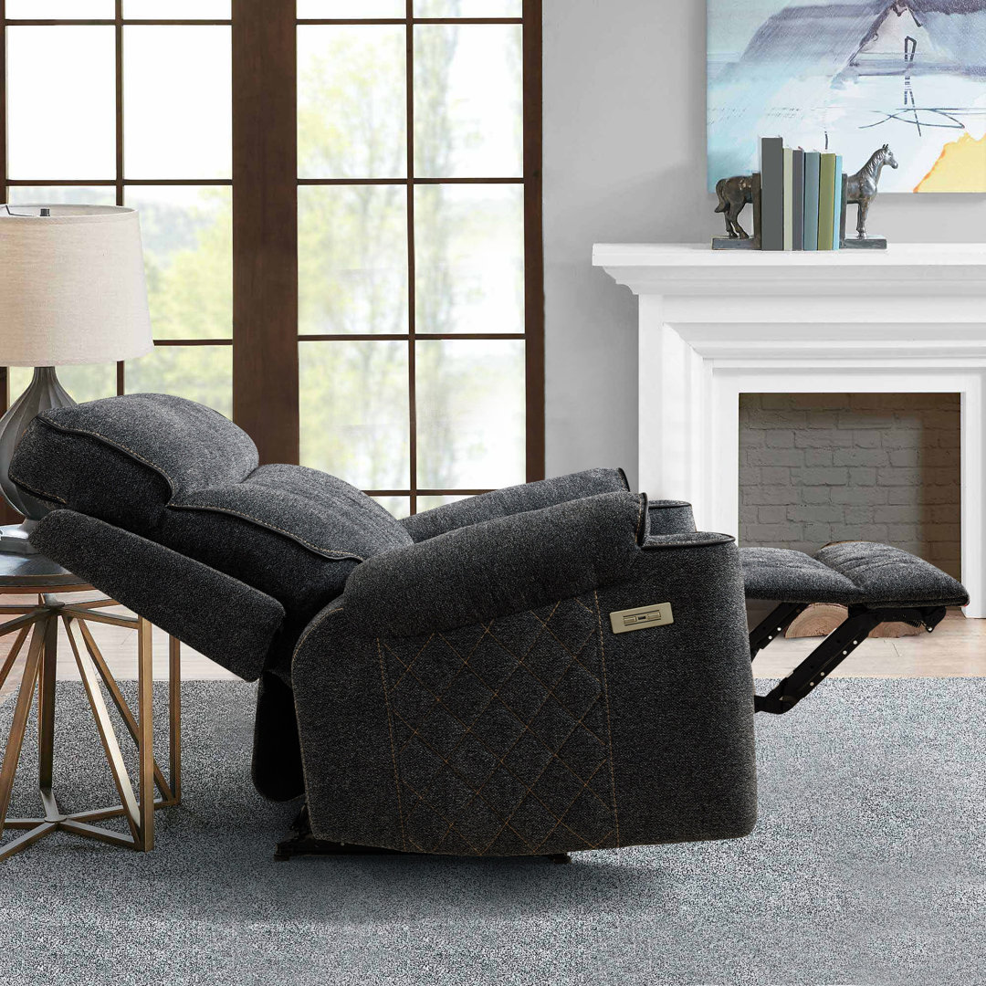 38.8" Wide Classic and Soft Chenille Power Standard Recliner with Cup Holder and USB Port