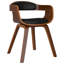  Ensemble de 6 chaises de salle à manger en simili cuir noir et naturel, bois cintré-1376371585-1357934028