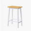 Tabourets de bar en bois massif K&K (pas cher en fer), ensemble de 2 chaises de bar de 25,6 po de hauteur, tabourets de comptoir de cuisine avec repose-pieds, tabourets de ferme pour la salle à manger, cuisine, comptoir, blanc