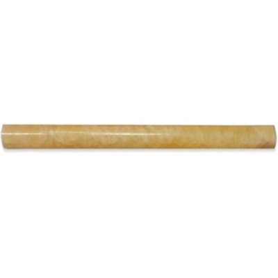 12" x 0.75" Polished Marble Pencil Liner Tile Trim in Yellow