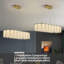 Lustre rectangulaire en cristal doré à double couche Kunihiro