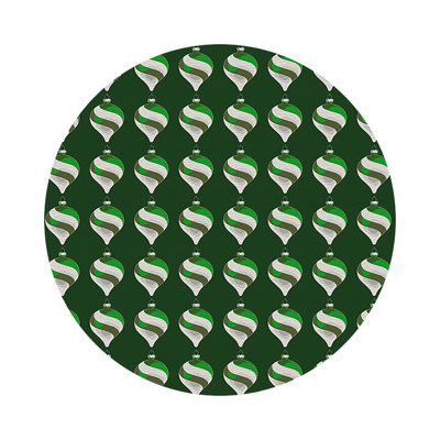Xmas Ornament Vegan Leather Round Pebble Placemat