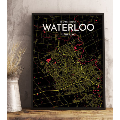 Waterloo City Map - No Frame Print