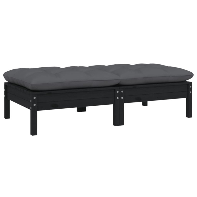 Coyan 50'' Wide Patio Sofa with Cushions, Black, Black