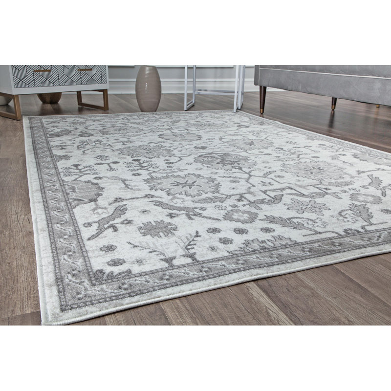 Freya Farmhouse Slate Area Rug, Rectangle 5' x 7'