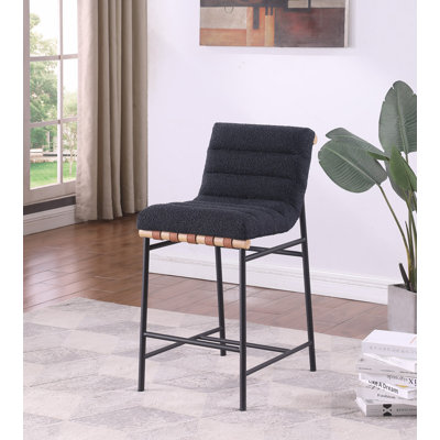 Manvel Upholstered Counter Stool with Metal Frame