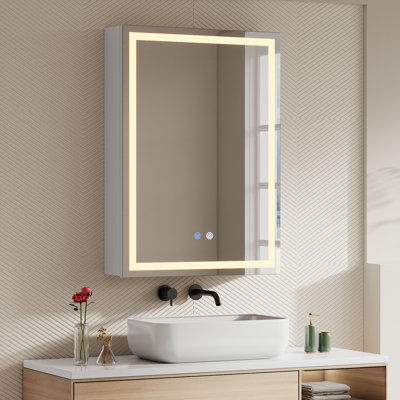 50 mm W 70 mm H Mirrored Bathroom Cabinets Shelves with Mirror