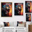 «Colorful Panther», impression géométrique sur toile-91382252-91382259