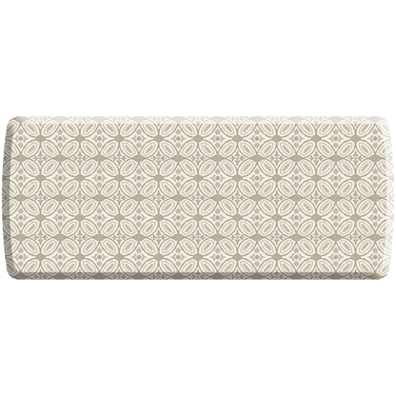 Designer Comfort Anti‑Fatigue Kitchen Comfort Mat – Atlas Medallion Light Sand, Light Sand, 30" x 72"