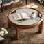Round Coffee & Cocktail Tables, Mirrored Wood MDF, Retro Modern Living Room