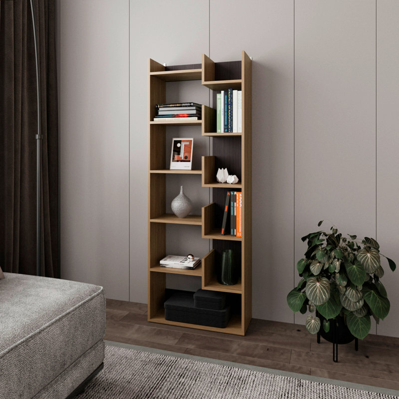 Bibliothèque Magnolia, bureau, Macadamia / noir