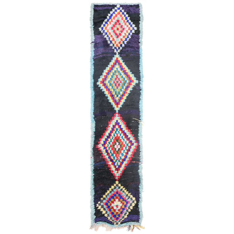Tapis de couloir noir 2 pi 5 po x 10 pi 3 po Moroccan Rugs