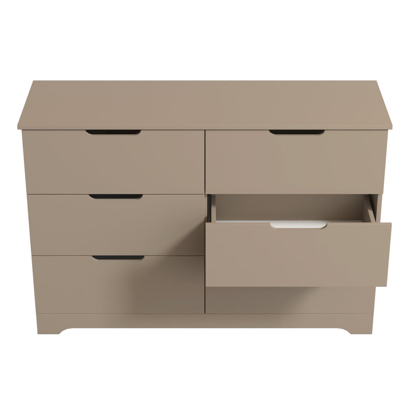 Aroob 6 Drawer Dresser 47.24'' W, Warm Taupe
