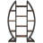 55 Inch Triple Wide Oval Industrial Rustic Etagere Bookcase For Office And Living Room, Durable And Stylish Storage Solution