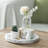 Candle Plate Holder Tray: Round Wooden Decorative Candle Plate Small Farmhouse Table Centerpiece Rustic White Wood Tealight Pillar Trays For Home Decor