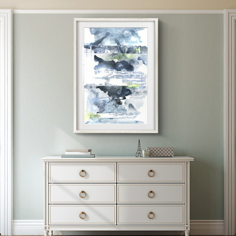 Blue Memories II - impression encadrée, Blanc, H 28,5 po x l 20,5 po