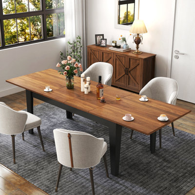 Dining Table , 106.3 In  Large Extendable Kitchen Table