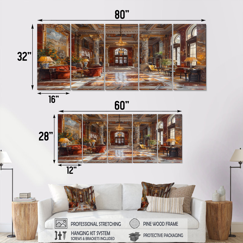 Roye - hôtels et loges, ensemble de reproductions d'art mural, 28" H x  60" W