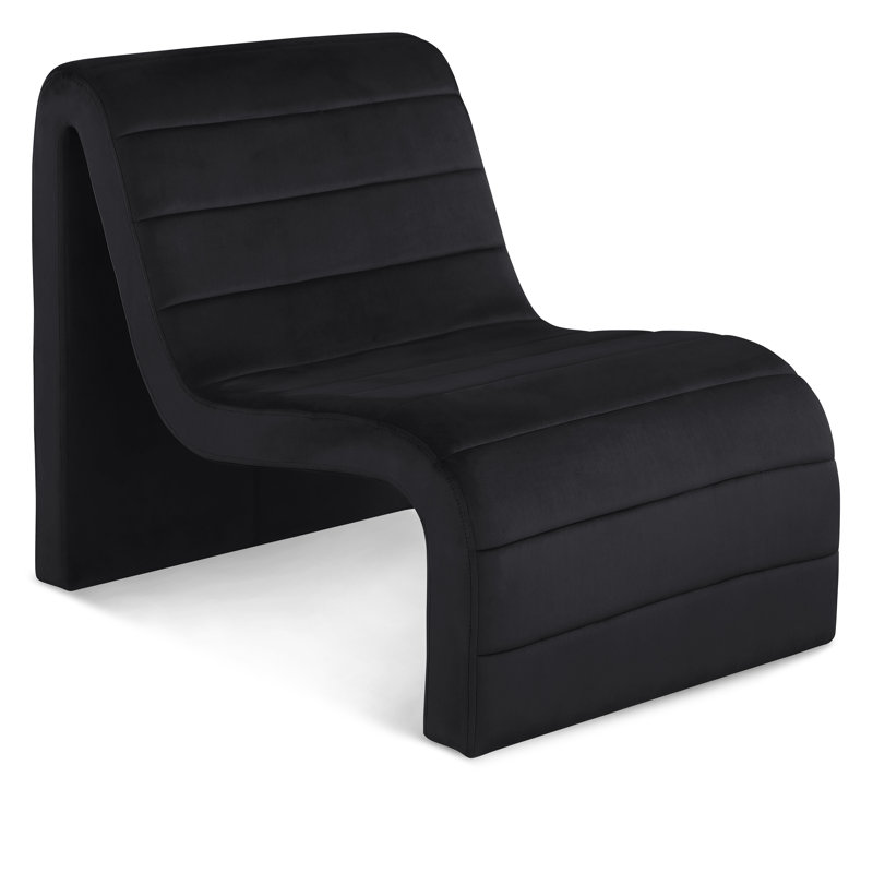 Ivy 26.5'' Wide Tufted Velvet Side Chair, Black Velvet