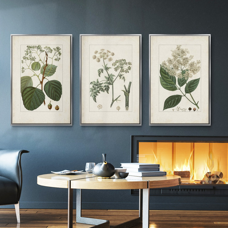 Forêt arctique I 3 pièces, H 27 po x l 54 po, Argent