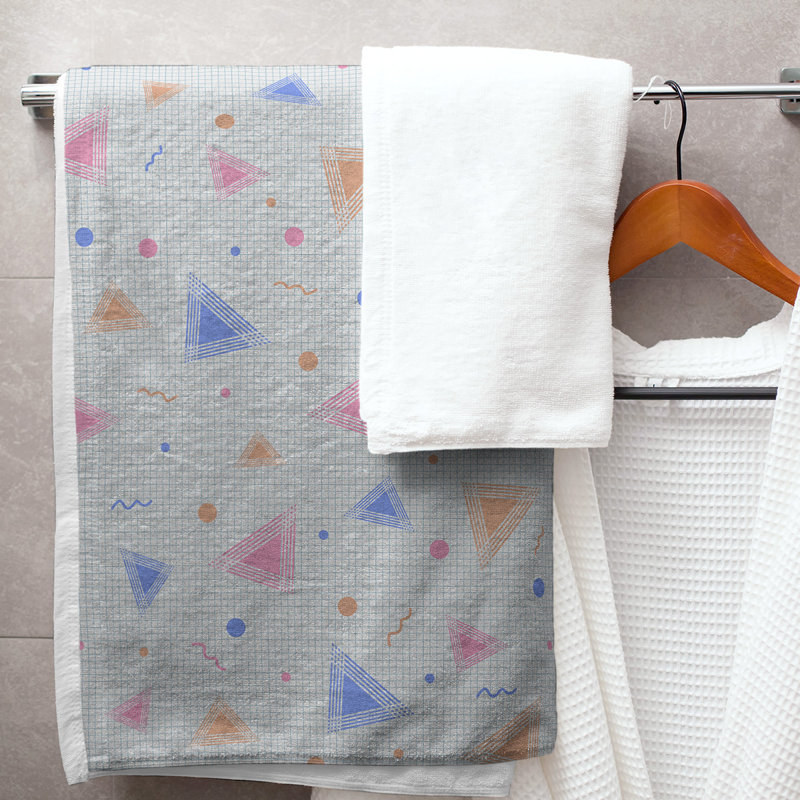 Katelyn Elizabeth Cotton Blend Bath Towel, Blue/Orange