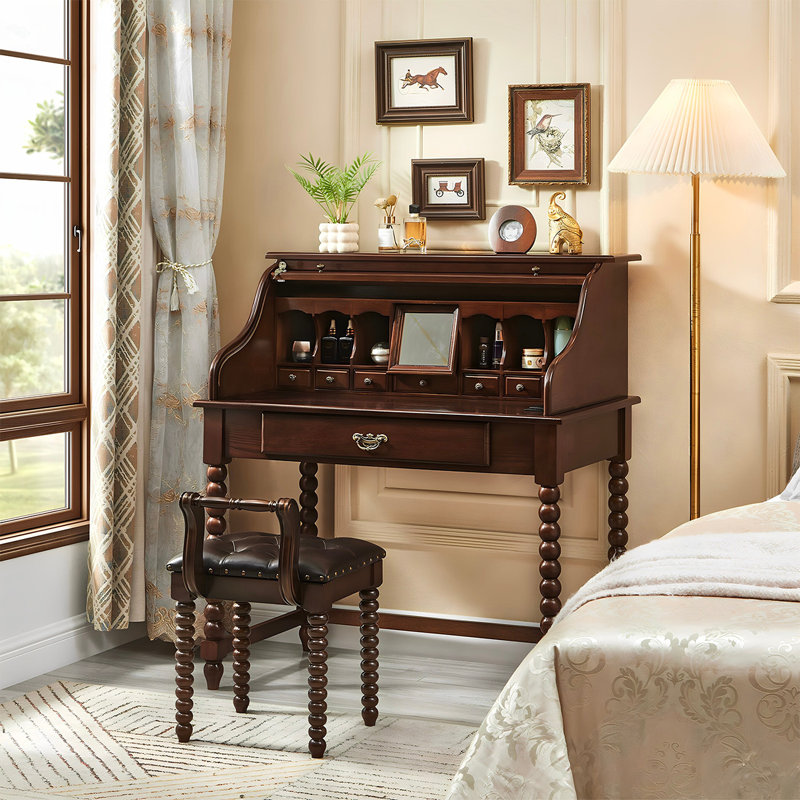 Coiffeuse de piano vintage de style américain en bois massif de 70 cm (27,56 po), H 45,28 po x l 27,56 po x P 23,62 po