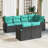 vidaXL Garden Sofa Set Black Poly Rattan-1551296763