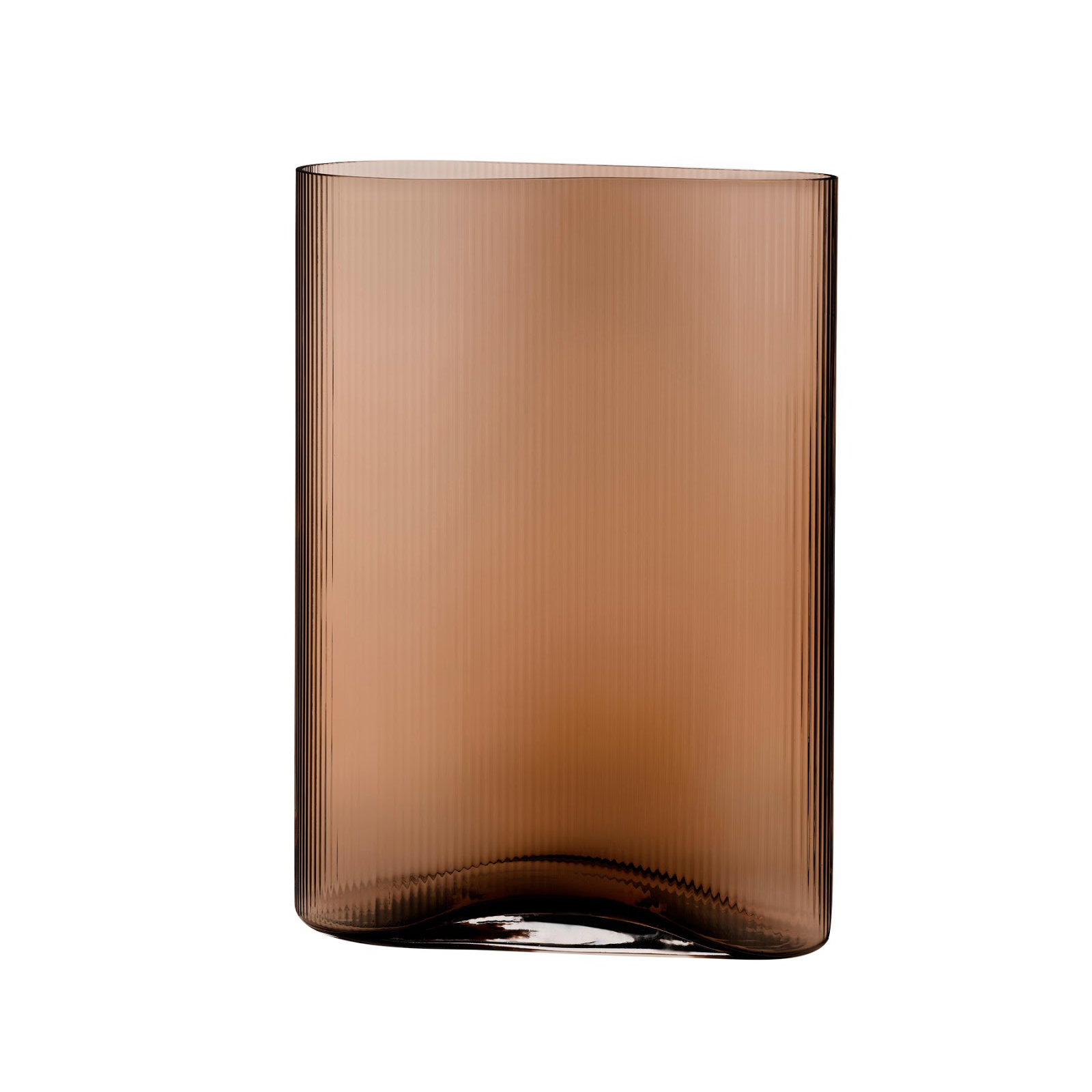 Mist Handmade Lead Free Crystal Table Vase, Caramel, 14.96" H x 11.02" W x 5.51" D