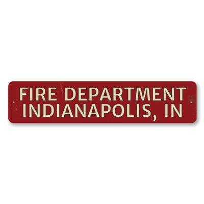 Fire Department City State Aluminum Sign