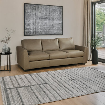 Mikyah 95'' Genuine Leather Flared Arm Sofa